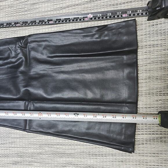 Hutch x Anthropologie Black Rez Faux Leather Flare Dress Pants Womens Size 12 - Picture 9 of 12
